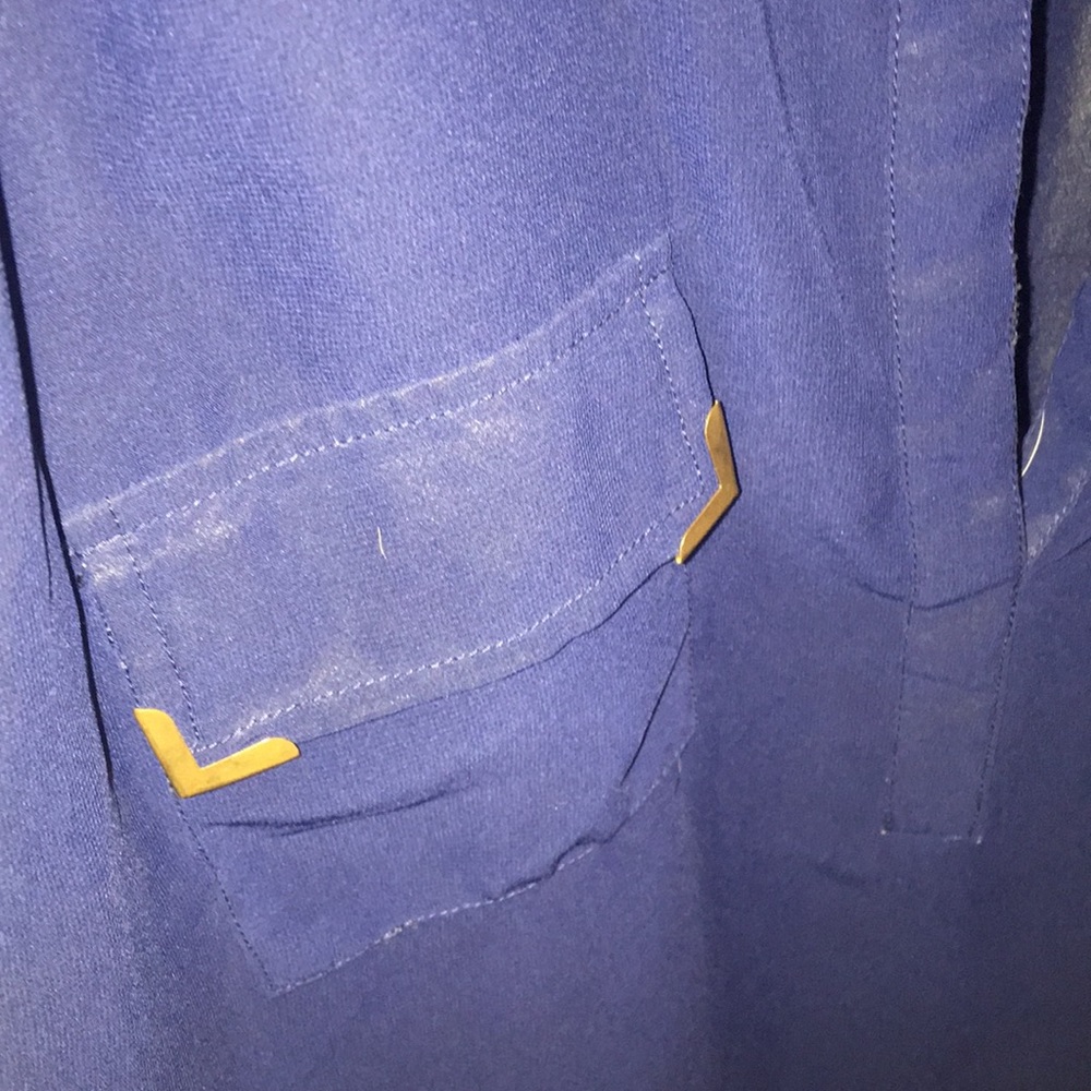 💥DONATING WEDNESDAY 💥Sheer Navy Blue Blouse - Picture 4 of 4